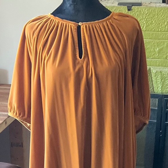 Gold Velvet Flapper Dress with Tassel Back Detail - Large/One Size Fits Many - Picture 4 of 4